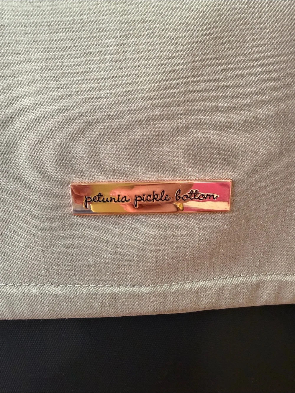 Petunia Pickle Bottom Two-Tone Creamy Taupe and Black Diaper Bag